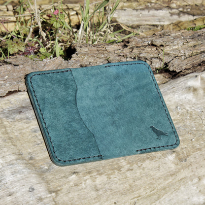 The Baron - Leather Bi-fold Card Holder (Blue)