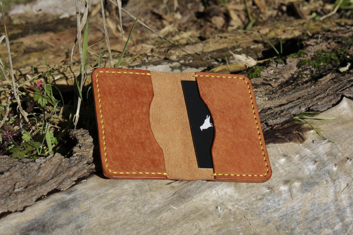 The Baron - Leather Bi-fold Card Holder (Orange)