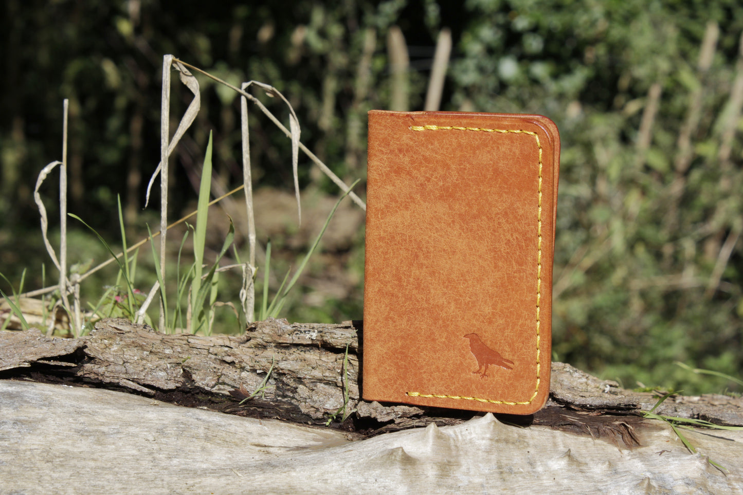 The Baron - Leather Bi-fold Card Holder (Orange)