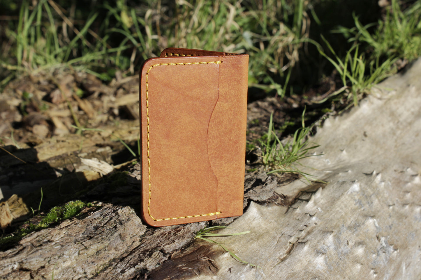 The Baron - Leather Bi-fold Card Holder (Orange)