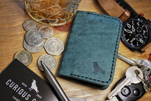 The Baron - Leather Bi-fold Card Holder (Blue)