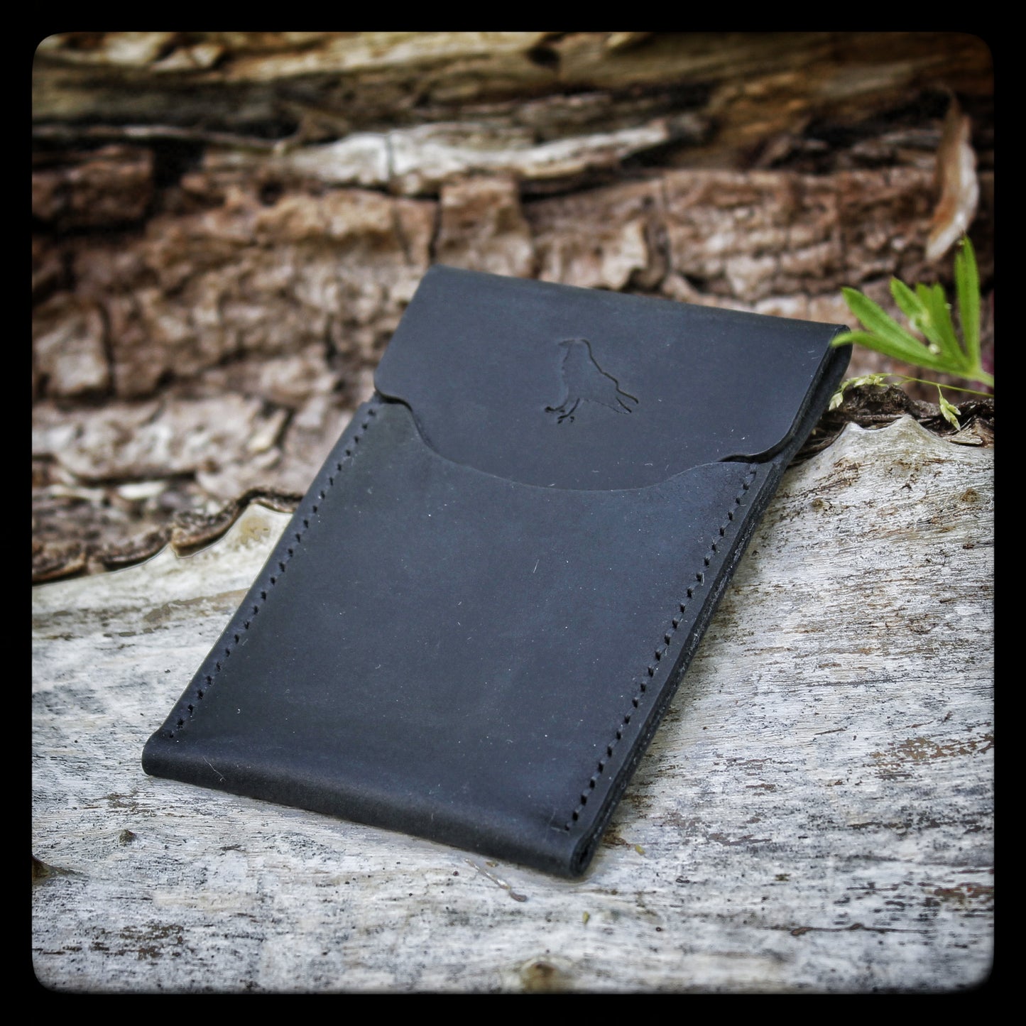 The Pup Onyx (Black Stitch) - Handmade Minimalist EDC Wallet