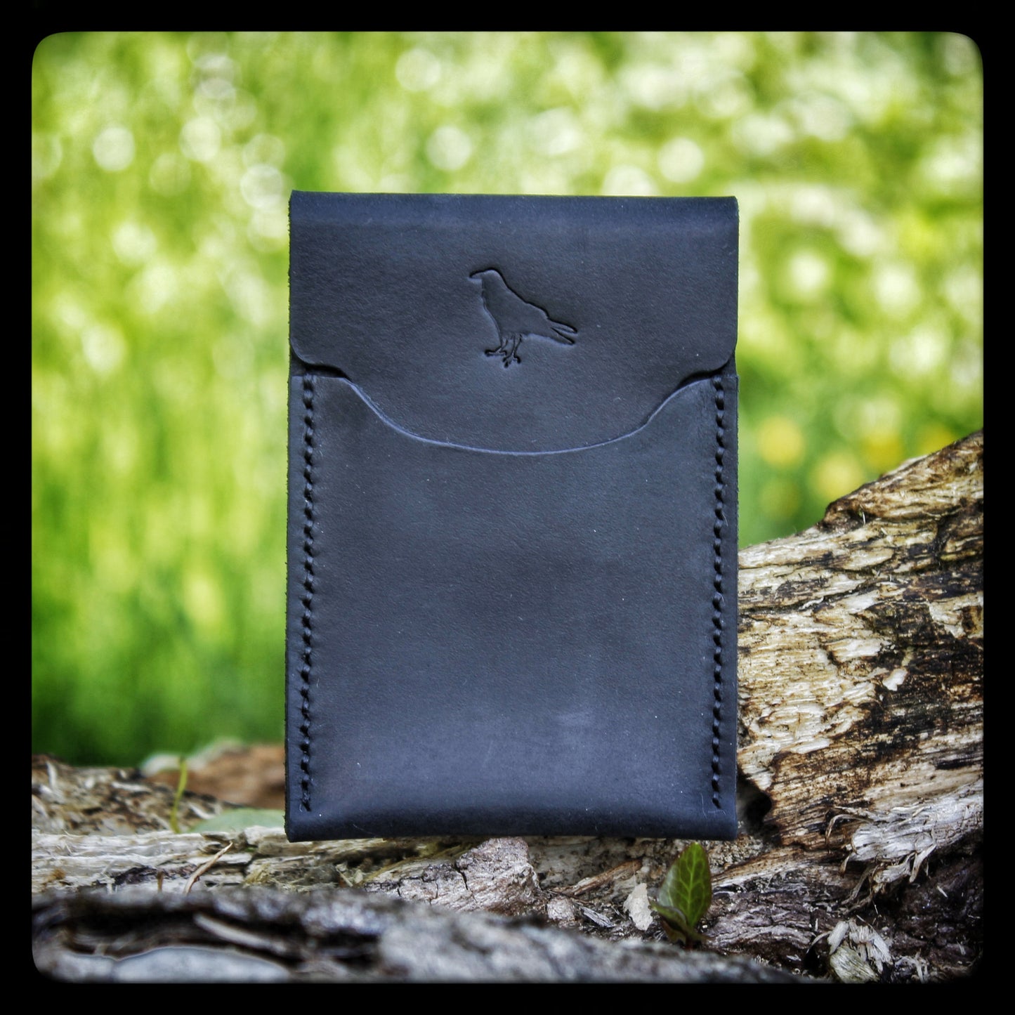 The Pup Onyx (Black Stitch) - Handmade Minimalist EDC Wallet