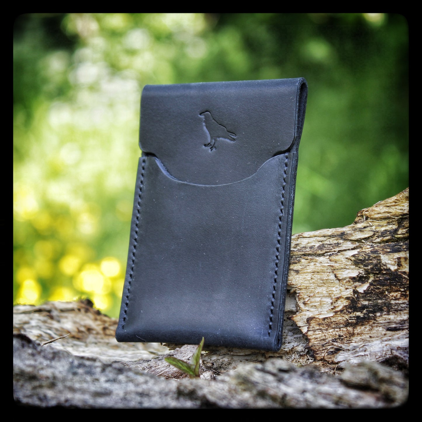 The Pup Onyx (Black Stitch) - Handmade Minimalist EDC Wallet