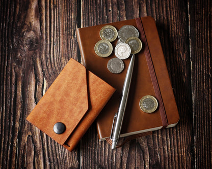 The Shroud - Minimalist Leather EDC Wallet - Olmo Orange