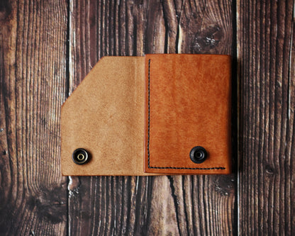 The Shroud - Minimalist Leather EDC Wallet - Olmo Orange