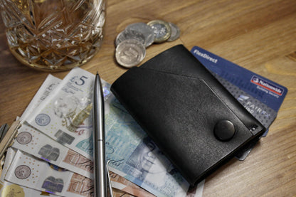 The Shroud - Minimalist Leather EDC Wallet - Black