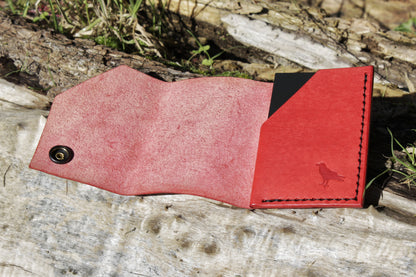 The Shroud - Minimalist Leather EDC Wallet - Papavero Red