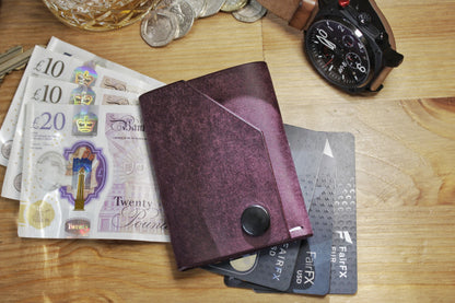 The Shroud - Minimalist Leather EDC Wallet - Prugna Purple