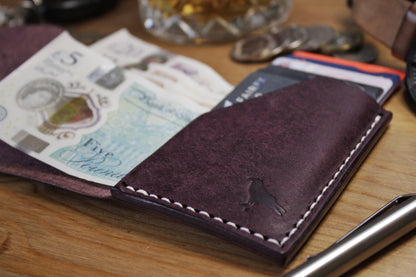 The Shroud - Minimalist Leather EDC Wallet - Prugna Purple