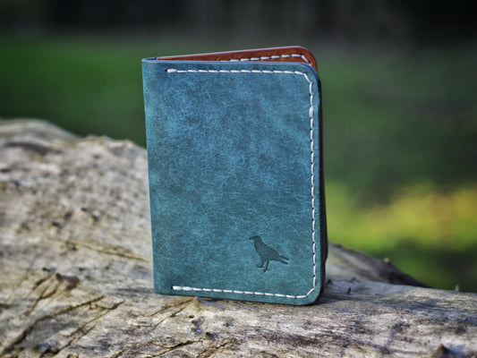 Swarm - Leather Bifold Wallet - Blue & Orange