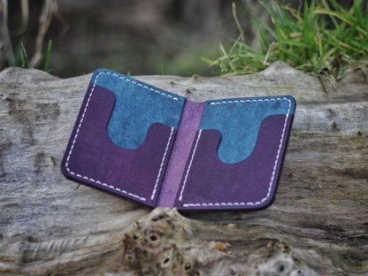 Swarm - Leather Bifold Wallet - Blue & Purple